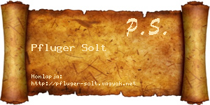 Pfluger Solt névjegykártya